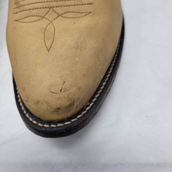 VTG‎ Mens Tony Lama Tan Leather Western Cowboy Boots Sz 9.5 Embroidered Festival - Picture 7 of 12